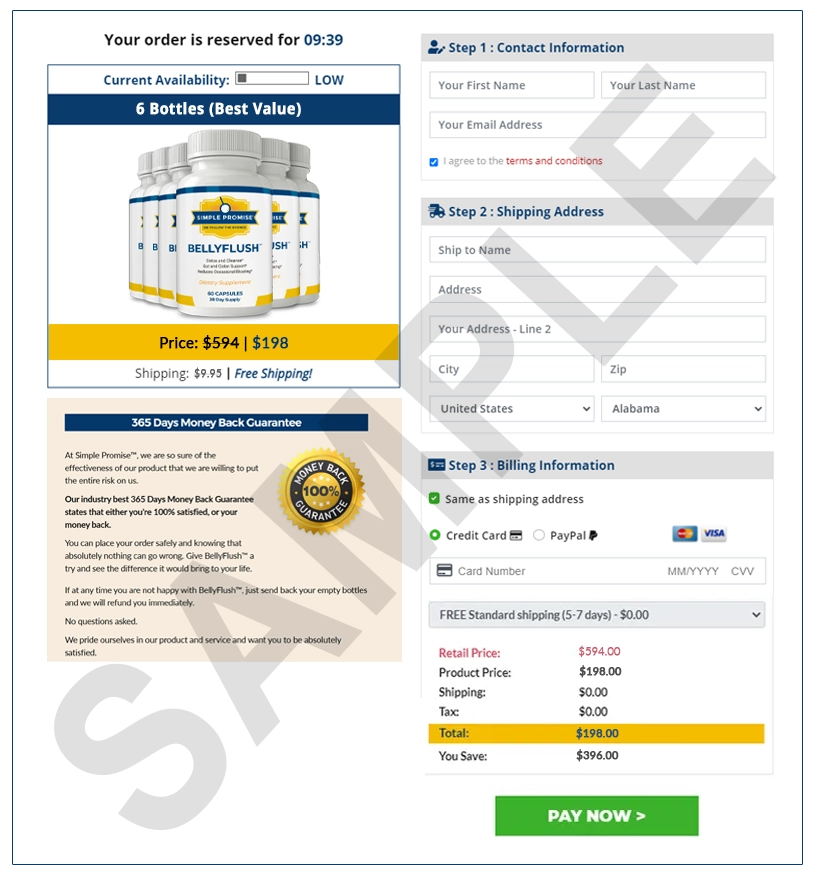 BellyFlush Order Page